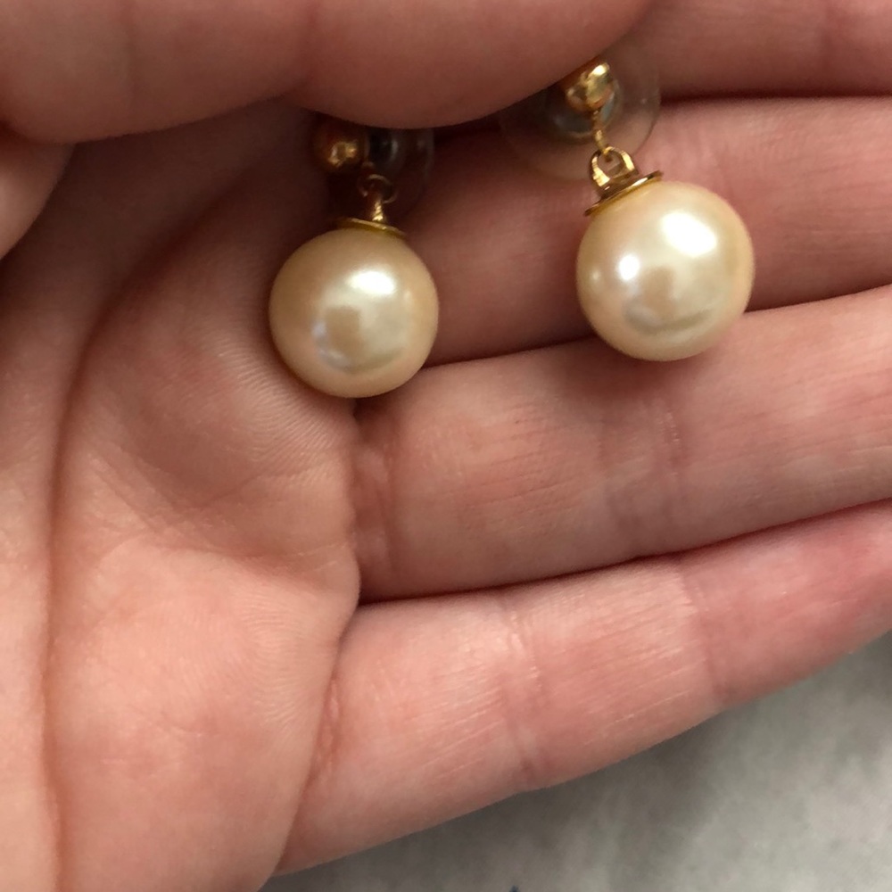 Large pearl earrings